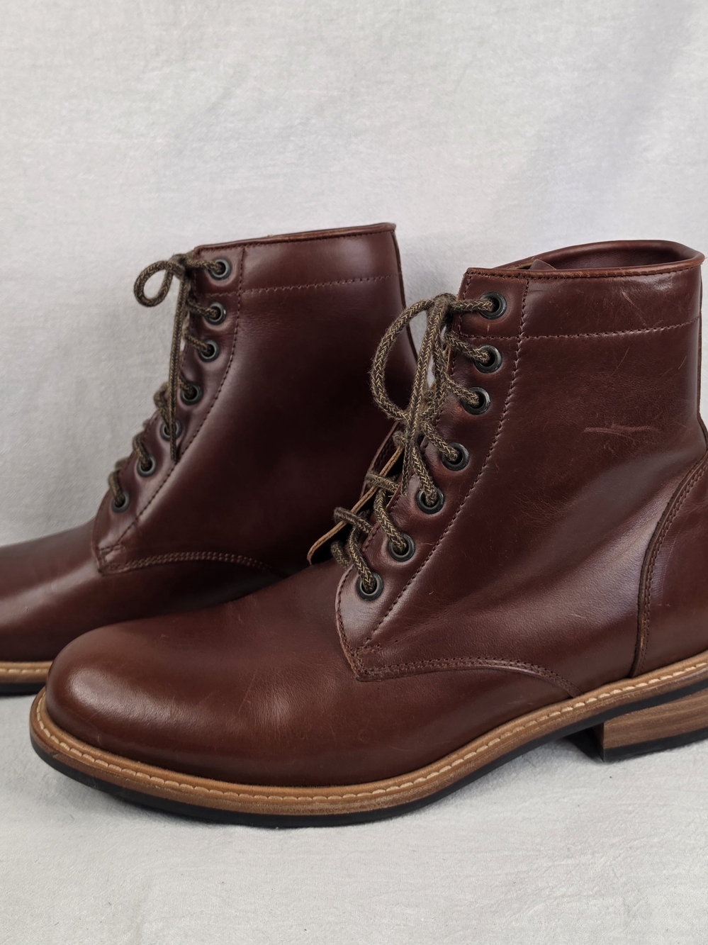 Nisolo Andres Everyday Boots Brandy Brown Leather Lace Up Mens 9 - Picture 12 of 13